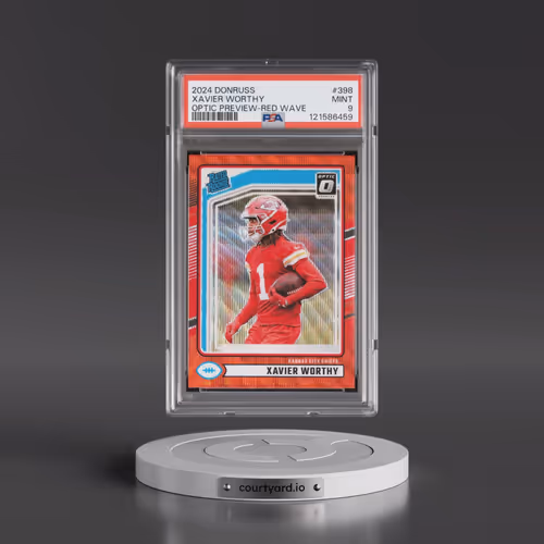 2024 Panini Donruss #398 Xavier Worthy - Optic Preview-Red Wave (PSA 9 MINT)