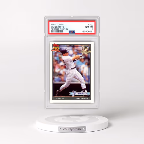 1991 Topps Desert Shield #202 Jim Leyritz (PSA 8 NM-MT)