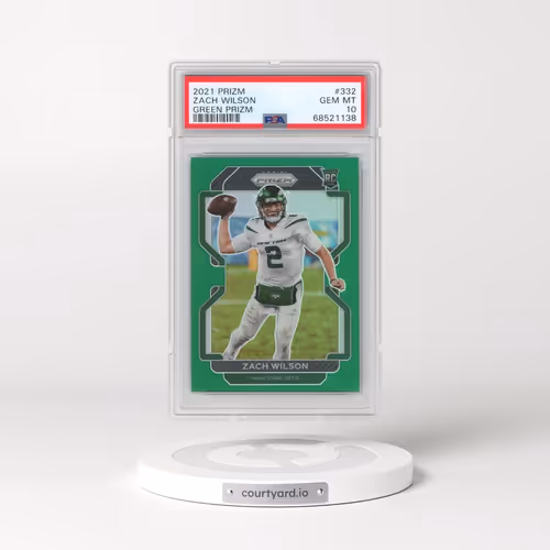 2021 Panini Prizm #332 Zach Wilson - Green Prizm (PSA 10 GEM MINT)