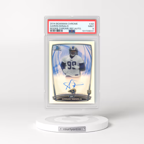 2014 Bowman Chrome Rookie Chrome Refractor Autographs #AD Aaron Donald (PSA 9 MINT)