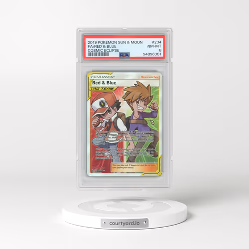 2019 Pokémon Sun & Moon Cosmic Eclipse #234 Red & Blue - Full Art (PSA 8 NM-MT)