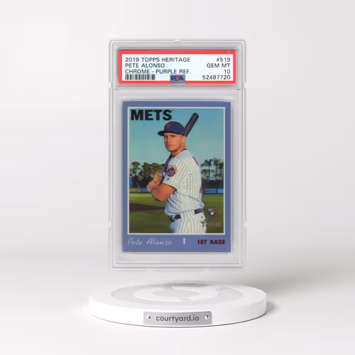 2019 Topps Heritage #519 Pete Alonso - Chrome-Purple Refractor (PSA 10 GEM MINT)