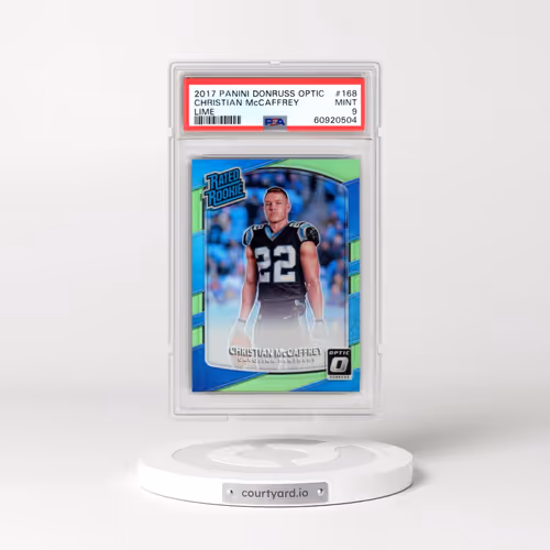 2017 Panini Donruss Optic #168 Christian McCaffrey - Lime (PSA 9 MINT)