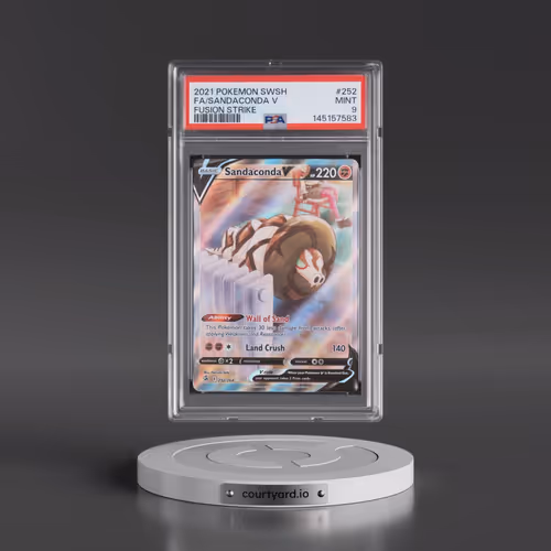 2021 Pokémon Sword & Shield Fusion Strike #252 Sandaconda V - Holo Full Art (PSA 9 MINT)