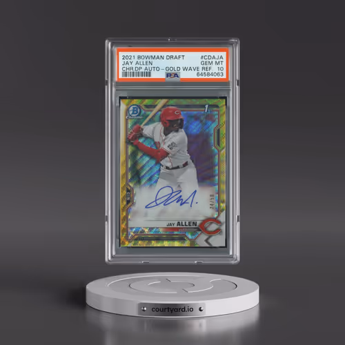 2021 Bowman Draft Chrome Draft Pick Autographs #CDAJA Jay Allen - Gold Wave Refractor (PSA 10 GEM MI