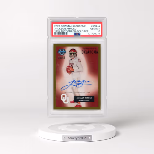 2023 Bowman University Chrome 1955 Bowman Autograph #55BJA Jackson Arnold - Gold Refractor (PSA 10 G