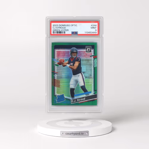 2023 Panini Donruss Optic #244 CJ Stroud - Green Hyper (PSA 9 MINT)