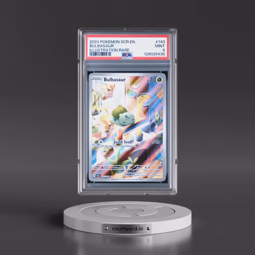 2024 Pokémon Scr EN-Stellar Crown #143 Bulbasaur - Illustration Rare (PSA 9 MINT)