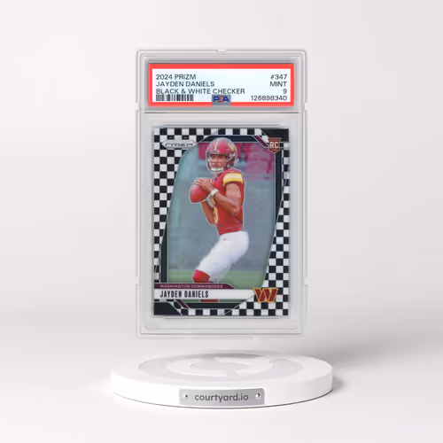 2024 Panini Prizm #347 Jayden Daniels - Black & White Checker (PSA 9 MINT)