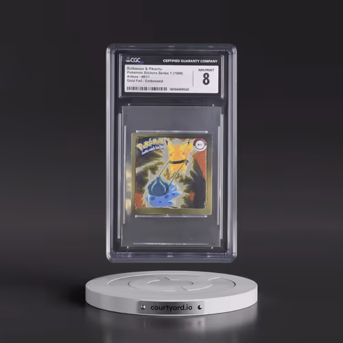 1999 Pokémon Stickers Series 1 (Artbox) - English #R11 Bulbasaur & Pikachu - Gold Foil Embossed (CGC