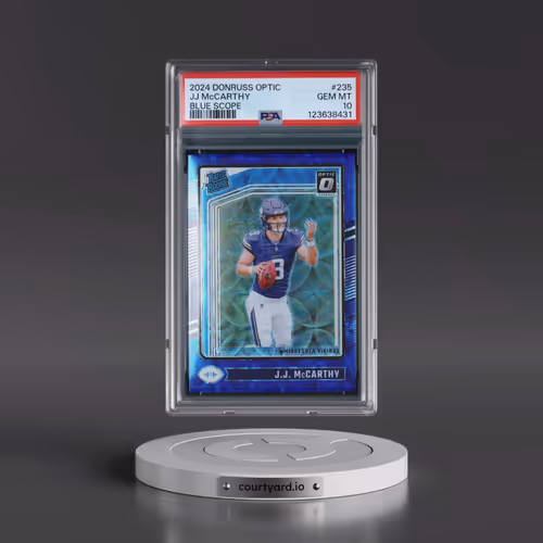 2024 Panini Donruss Optic #235 JJ McCarthy - Blue Scope (PSA 10 GEM MINT)