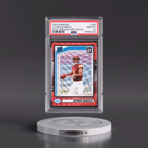 2024 Panini Donruss #389 Jayden Daniels - Optic Preview-Red Wave (PSA 10 GEM MINT)