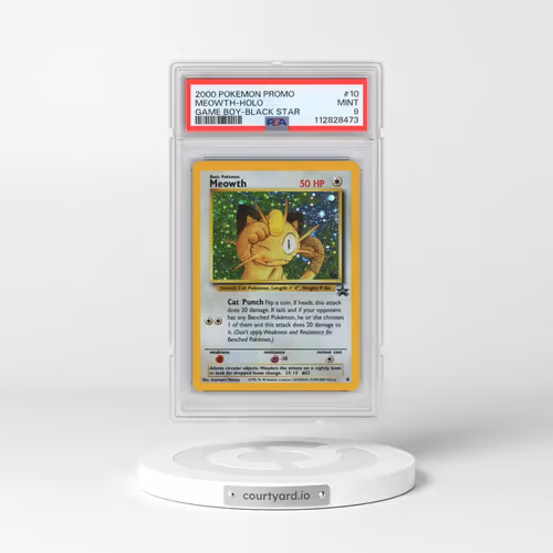 2000 Pokémon Promo Black Star #10 Meowth - Holo Game Boy (PSA 9 MINT)