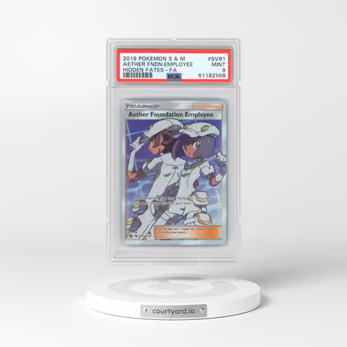 2019 Pokémon Sun & Moon Hidden Fates #SV81 Aether Foundation Employee - Full Art (PSA 9 MINT)