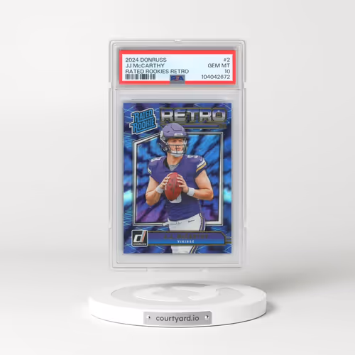 2024 Panini Donruss Rated Rookies Retro #2 JJ McCarthy (PSA 10 GEM MINT)