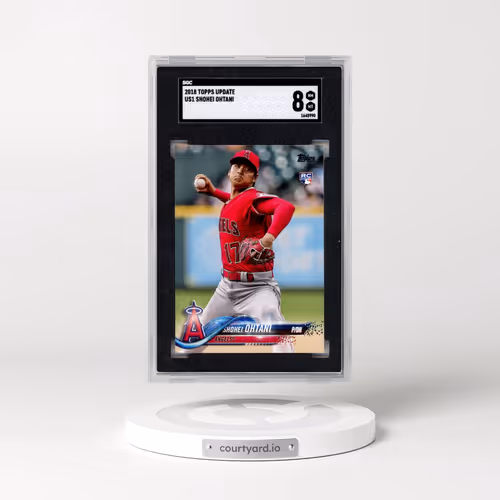 2018 Topps Update #US1 Shohei Ohtani - Pitching in Red Jersey (SGC 8 NM-MT)