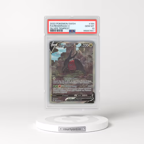 2022 Pokémon Sword & Shield Silver Tempest #184 Regidrago V - Holo Full Art (PSA 10 GEM MINT)