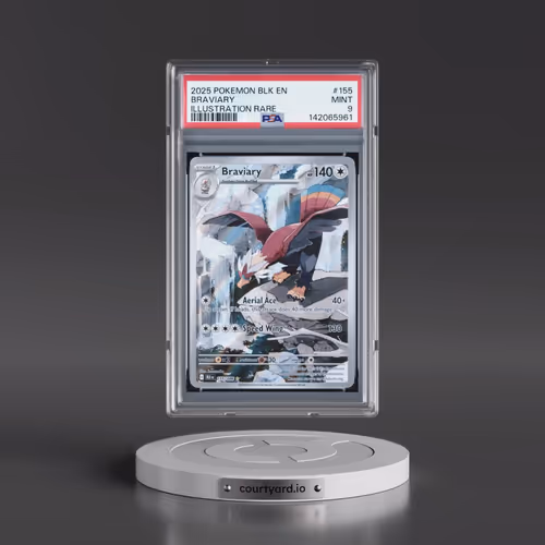 2025 Pokémon Blk EN-Black Bolt #155 Braviary - Illustration Rare (PSA 9 MINT)
