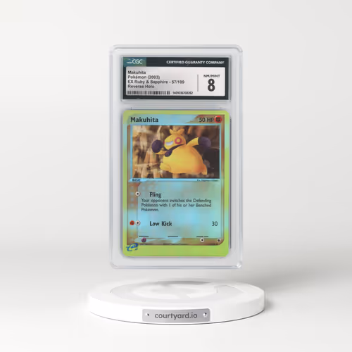 2003 EX Ruby & Sapphire (2003 Copyright, w/ "e" Symbol) #57/109 Makuhita - Reverse Holo (CGC 8 NM-MT)