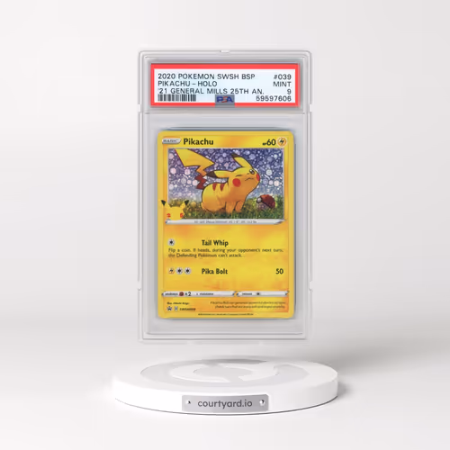 2020 Pokémon Swsh Black Star Promo #039 Pikachu - Holo 2021 General Mills 25th Anniversary (PSA 9 MI