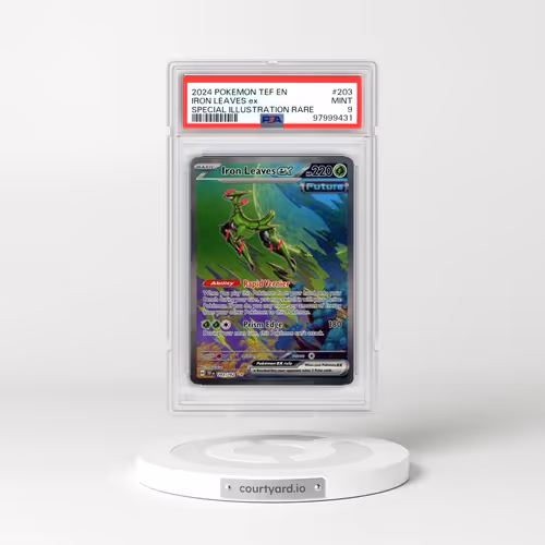 2024 Pokémon Tef EN-Temporal Forces #203 Iron Leaves EX - Holo Special Illustration Rare (PSA 9 MINT