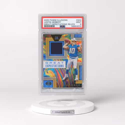 2020 Panini Illusions Great Expectations Relics #GE3 Justin Herbert (PSA 9 MINT)