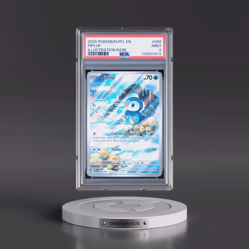 2025 Pokémon Pfl EN-Phantasmal Flames #098 Piplup - Illustration Rare (PSA 9 MINT)