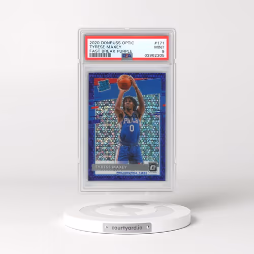 2020 Panini Donruss Optic #171 Tyrese Maxey - Fast Break Purple (PSA 9 MINT)