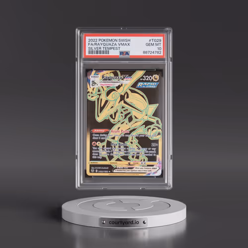 2022 Pokémon Sword & Shield Silver Tempest #TG29 Rayquaza Vmax - Full Art (PSA 10 GEM MINT)