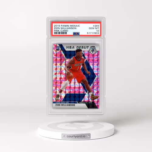 2019 Panini Mosaic #269 Zion Williamson - Pink Camo (PSA 10 GEM MINT)