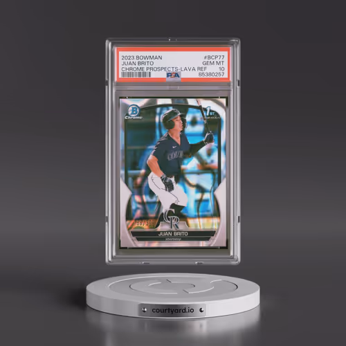 2023 Bowman Chrome Prospects #BCP77 Juan Brito - Lava Refractor (PSA 10 GEM MINT)