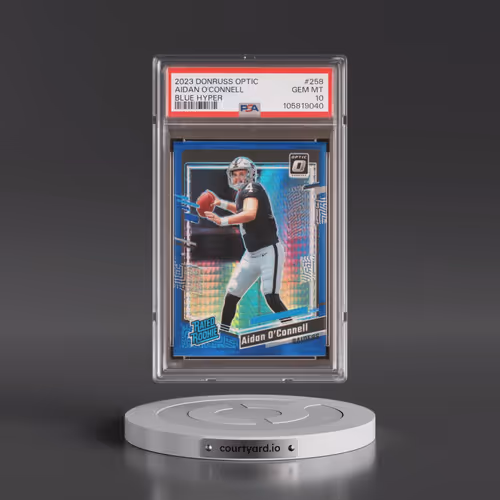 2023 Panini Donruss Optic #258 Aidan O'Connell - Blue Hyper (PSA 10 GEM MINT)