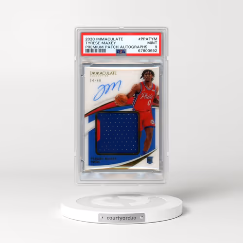 2020 Panini Immaculate Collection Premium Patch Autographs #PPATYM Tyrese Maxey (PSA 9 MINT)