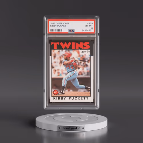 1986 O-Pee-Chee #329 Kirby Puckett (PSA 8 NM-MT)