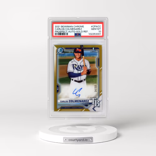 2021 Bowman Chrome Prospect Autographs #CPACC Carlos Colmenarez - Gold Refractor (PSA 10 GEM MINT)
