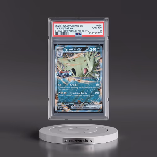 2025 Pokémon Pre EN-Prismatic Evolutions #064 Tyranitar EX - Holo Lucario EX & Tyranitar EX Premium