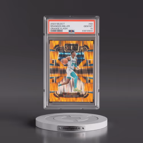 2023 Panini Select #80 Brandon Miller - Orange Flash (PSA 10 GEM MINT)