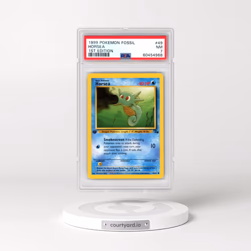 1999 Pokémon Fossil #49 Horsea - 1st Edition (PSA 7 NM)