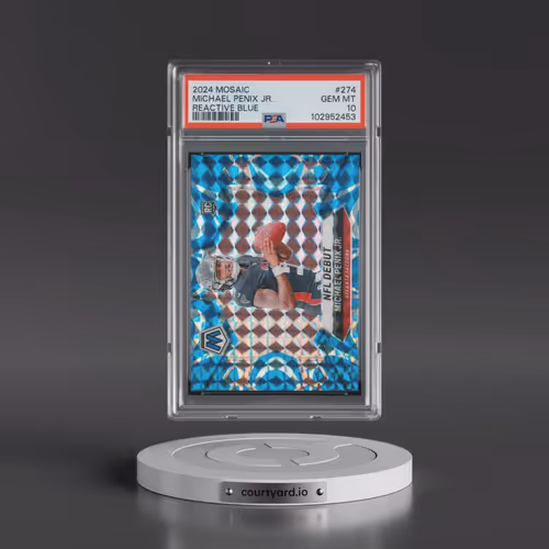 2024 Panini Mosaic #274 Michael Penix Jr. - Reactive Blue (PSA 10 GEM MINT)