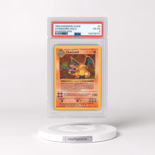 1999 Pokémon Game #4 Charizard - Holo Shadowless (PSA 4 VG-EX)