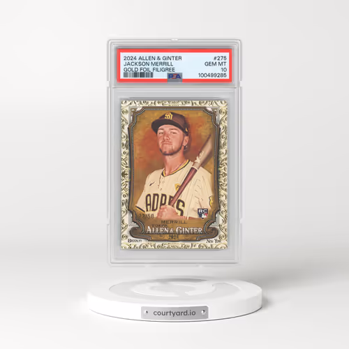 2024 Topps Allen & Ginter #275 Jackson Merrill - Gold Foil Filigree (PSA 10 GEM MINT)