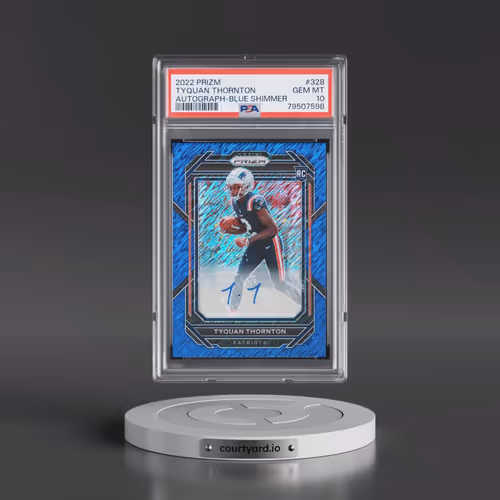 2022 Panini Prizm #328 Tyquan Thornton - Autograph-Blue Shimmer (PSA 10 GEM MINT)