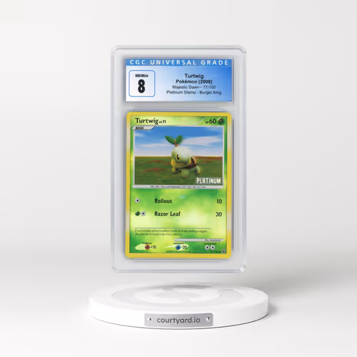 2008 Majestic Dawn #77/100 Turtwig - Platinum Stamp Burger King (CGC 8 NM-MT)