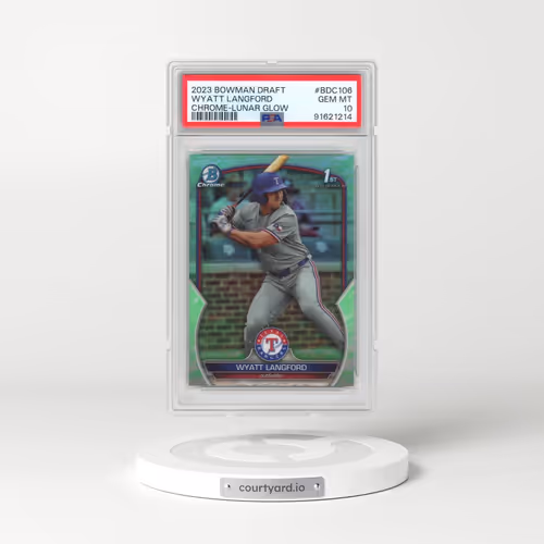 2023 Bowman Draft #BDC106 Wyatt Langford - Chrome-Lunar Glow Refractor (PSA 10 GEM MINT)