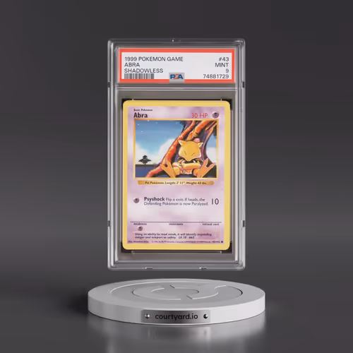 1999 Pokémon Game #43 Abra - Shadowless (PSA 9 MINT)