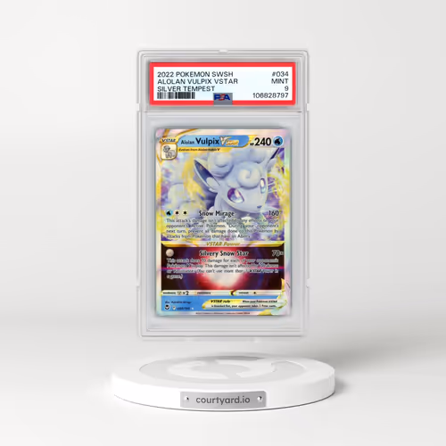 2022 Pokémon Sword & Shield Silver Tempest #034 Alolan Vulpix Vstar (PSA 9 MINT)