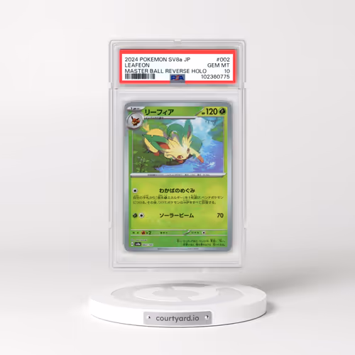 2024 Pokémon Sv8a-Terastal Fest EX #002 Leafeon - Reverse Holo Master Ball (PSA 10 GEM MINT)
