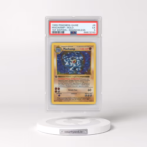 1999 Pokémon Game #8 Machamp - 1st Edition Holo Shadowless (PSA 5 EX)