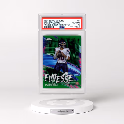 2024 Topps Chrome Finesse #F1 Caleb Williams - Green Refractor (PSA 10 GEM MINT)