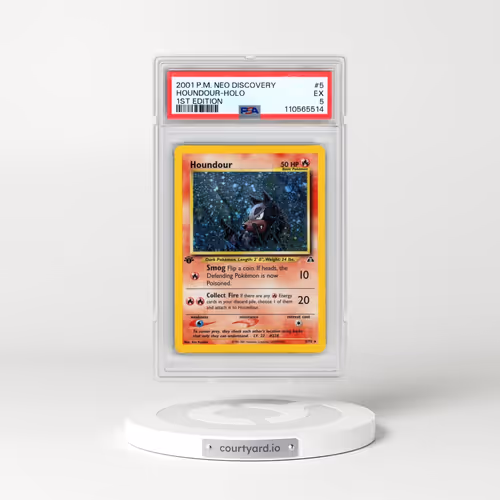 2001 Pokémon Neo Discovery #5 Houndour - 1st Edition Holo (PSA 5 EX)